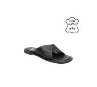 Bullboxer Leder-Hausschuhe in Schwarz - Größe 41 | Damen Pantoletten