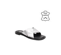 BULLBOXER Damen Pantoletten Silber Glattleder, Größe:36, Farbauswahl:Silber/Platin