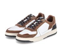 BULLBOXER Herren Low Sneaker Weiß Braun Schwarz Leder, Größe:41, Farbauswahl:weiß 3