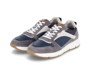 Bullboxer Low Sneaker Grau - Gr. 42 - Leder und Textil