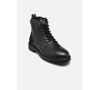 Schnürstiefelette BULLBOXER "Bullboxer Stiefelette Leder/Textil", Damen, Gr. 42, schwarz, grau, Leder, Textil, Schuhe Schnürstiefelette (27854811-42) schwarz, grau