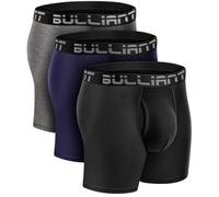 BULLIANT Unterhosen Männer 3er-Pack, Herren Boxershorts Modal-Unterhosen Schneller Abdunstend,Reguläre Beinlänge,rutschfest(3 Farben Gemischt,X-Large)