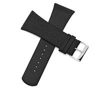 bullish Uhrenarmband aus echtem Leder für Skagen Herrenuhren, 30 mm, mit Schraube, Schwarz, Modern