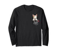 Bullterrier Hund in der Tasche guckt süßer Welpe Langarmshirt