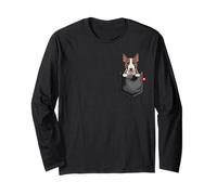 Bullterrier Hund in der Tasche guckt süßer Welpe Langarmshirt