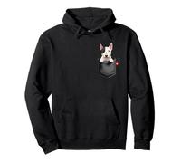 Bullterrier Hund in der Tasche guckt süßer Welpe Pullover Hoodie
