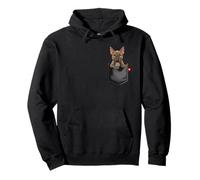 Bullterrier Hund in der Tasche guckt süßer Welpe Pullover Hoodie