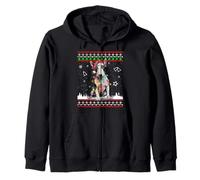 Bullterrier Weihnachtspullover lustiger Hund Xmas Kapuzenjacke