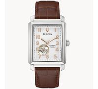 Bulova Herrenuhr 96A268 Classic Automatik 33 mm 3 ATM Lederband Braun/Roségold