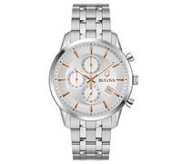 Bulova Armbanduhr Sutton 96B411 Herren Quarz-Chronograph Silber Edelstahl 41 mm 3 bar