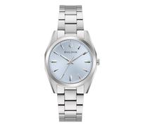 Quarzuhr BULOVA "Surveyor", silberfarben, hellblau, Armbanduhren, Damen, Quarzuhr, Armbanduhr, Damenuhr, Edelstahlarmband, analog (69018712-0) silberfarben, hellblau