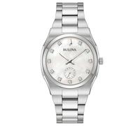 Bulova Armbanduhr Surveyor 96P242 Damen Quarz Silber Zirkonia Edelstahlarmband 34 mm 3 bar
