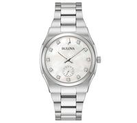 Bulova Armbanduhr Surveyor 96P242 Damen Quarz Silber Zirkonia Edelstahlarmband 34 mm 3 bar