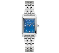 Bulova Damenuhr Sutton 96P245 Blau mit kleinen Diamanten, silberfarbenes Edelstahlband, 21 mm