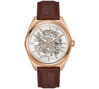 Bulova Herren-Automatikuhr 97A175 – Skelett, Lederarmband