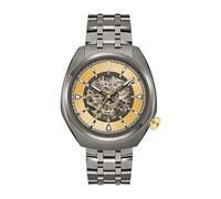 Bulova 98A294 Goldfarbenes Skelett-Zifferblatt Gunmetal Grey Armband Herren Automatikuhr, gunmetal grey