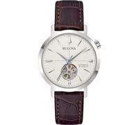 Bulova Herrenuhr 96A318 Kollektion Aerojet Automatik 38 mm Stahl Leder braun, braun, Klassisch