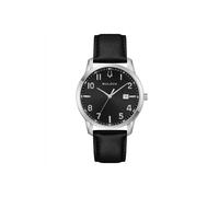 Quarzuhr BULOVA "Sutton", schwarz, silberfarben, Armbanduhren, Herren, Quarzuhr, Armbanduhr, Damenuhr, Herrenuhr, Lederarmband, analog, Datum (64898725-0) schwarz, silberfarben
