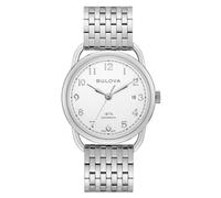 Bulova Commodore 96B326 Automatikuhr mit silberfarbenem Zifferblatt für Herren