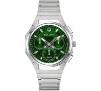 Bulova Herrenuhr Chronograph Curv Stahl/Grün 96A338