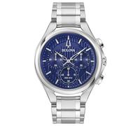 Bulova CURV Herren Chronograph Edelstahlarmband in der Farbe Silber, Durchmesser: 44cm, 96A302