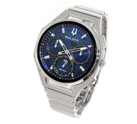 Bulova Herren-Armbanduhr Chronograph Curv Stahl/Blau 96A339