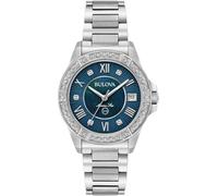 Bulova Damen analog Quarz Uhr mit Edelstahl Armband 96R215