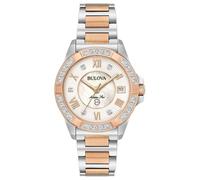 Bulova Damen Analog Quarz Uhr mit Edelstahl Armband 98R234, Mehrfarbig