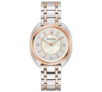 Bulova Damen Armbanduhr Dimonds mit Edelstahlarmband, Gehäusedurchmesser: 34 mm, 98P219