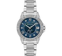 Bulova Damen Fashionuhr Marine Star in der Farbe Silber mit Edelstahlarmband, Gehäusedurchmesser: 32 mm, 96R215