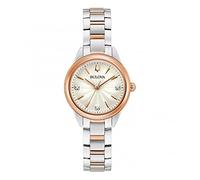 Bulova Damen Fashionuhr Sutton in der Farbe Bicolor mit Edelstahlarmband, Gehäusedurchmesser: 28 mm, 98P200