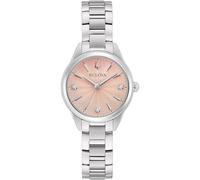 Bulova Damenuhr 96P254 Sutton Lady Petite Stahl Rosa Diamanten