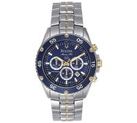Bulova Dress Watch 98H37, blau, CASE 42MM, Modernes Futuro Quarzarmband aus Edelstahl, goldfarben
