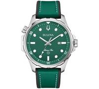 Bulova Herren Analog Japanisches Quarzwerk Uhr mit Leder und Silikon Armband 96B449