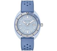 Bulova Herren Analog Japanisches Quarzwerk Uhr mit Perforiertes Gummiband Armband 98B461