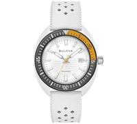 Bulova Herren-Armbanduhr, analog, japanisch, Quarzuhrwerk, perforiertes Gummiband, 98B459