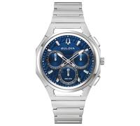Bulova Herren-Armbanduhr Chronograph Curv Stahl/Blau 96A339