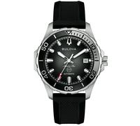 Bulova Herren Armbanduhr Marine Star 98B465 Automatik Edelstahl PU-Band schwarz