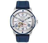Bulova Herren Automatik Armband-Uhr aus Edelstahl mit Kautschuk Band - Marine Star - 98A225