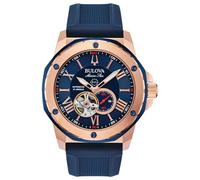 Bulova Herren Automatik Armband-Uhr aus Edelstahl mit Kautschuk Band - Marine Star - 98A227