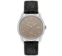 Bulova Herren Automatik Armbanduhr aus Edelstahl mit Lederarmband - Swiss Made Limited Edition - 96B324