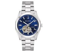 Bulova Herren-Automatikuhr Surveyor Open Heart Stahl/Blau 96A350