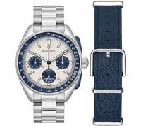 Bulova Herren Chronograph Lunar Pilot mit Edelstahlarmband, Gehäusedurchmesser: 43,5 mm, 98K112