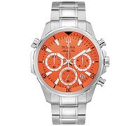 Bulova Chronograph Marine Star 96B395 Herren Edelstahlarmband 44 mm Orange