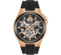 Bulova Herren Fashionuhr Classic in der Farbe Bicolor mit Gummiarmband, Gehäusedurchmesser: 46 mm, 98A177