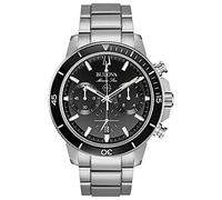 Bulova Herren Marine Star Serie C Edelstahl 6-Zeiger Chronograph Quarz Uhr Schwarzes Zifferblatt Stil:96B272