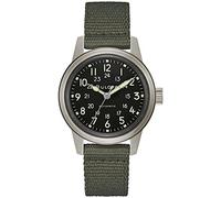 Bulova Herren Military Heritage Hack Veteran's Watchmaking Initiative Uhr aus Edelstahl mit 3-Zeiger-Automatik, grünes NATO-Band Stil:96A259