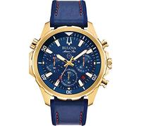 Bulova HerrenArmbanduhr Chronograph Quarz Leder 97B168