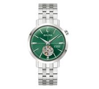 Bulova Herrenuhr Automatik Stahlarmband Ref. 96A319, schwarz / silber, Armband