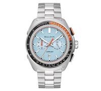 Bulova Herrenuhr Chronograph Racer Stahl/Hellblau 98B432